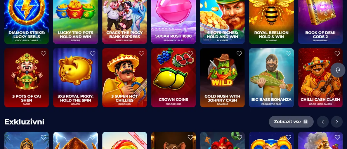 Procházejte automaty Nine Casino
